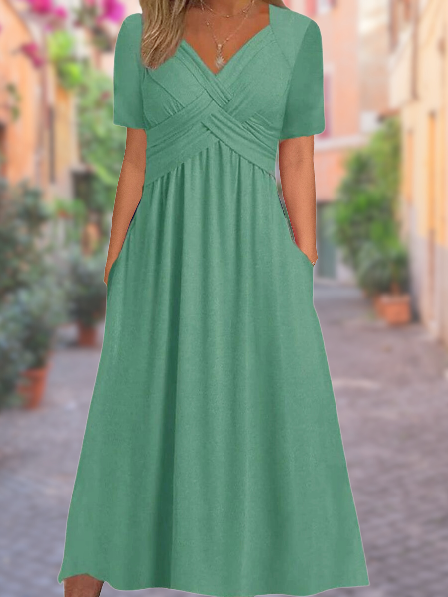 Althea | V-Neck Tummy-Flattering Maxi Dress