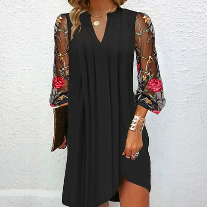 Victoire - Elegant Mini Dress With Sheer Sleeves