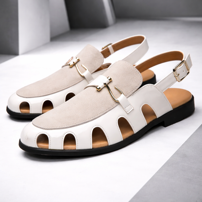 Marcelli Leather Slingback Loafers