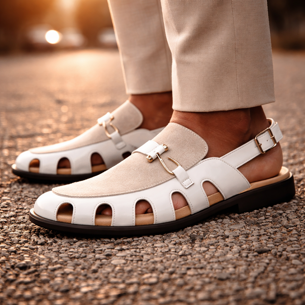 Marcelli Leather Slingback Loafers