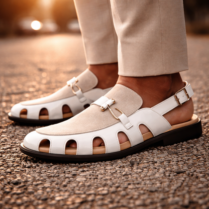 Marcelli Leather Slingback Loafers