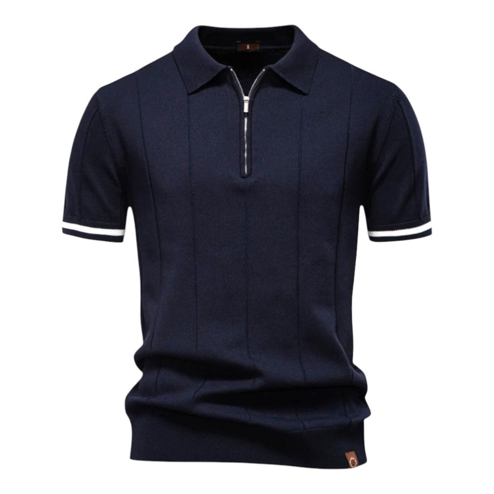EROS | Tipped Cuff Zip Polo Shirt