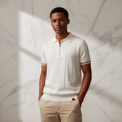 EROS | Tipped Cuff Zip Polo Shirt