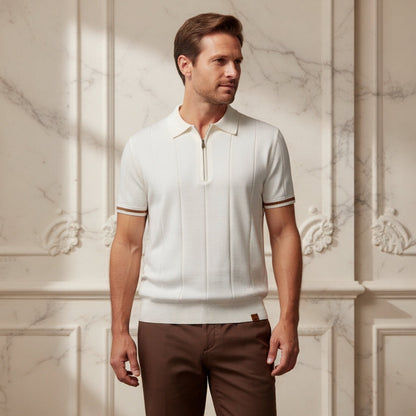 EROS | Tipped Cuff Zip Polo Shirt
