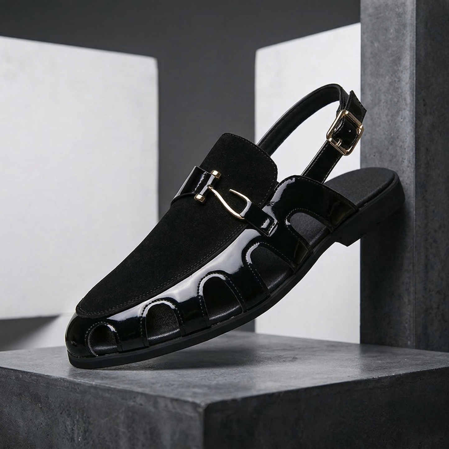 Marcelli Leather Slingback Loafers