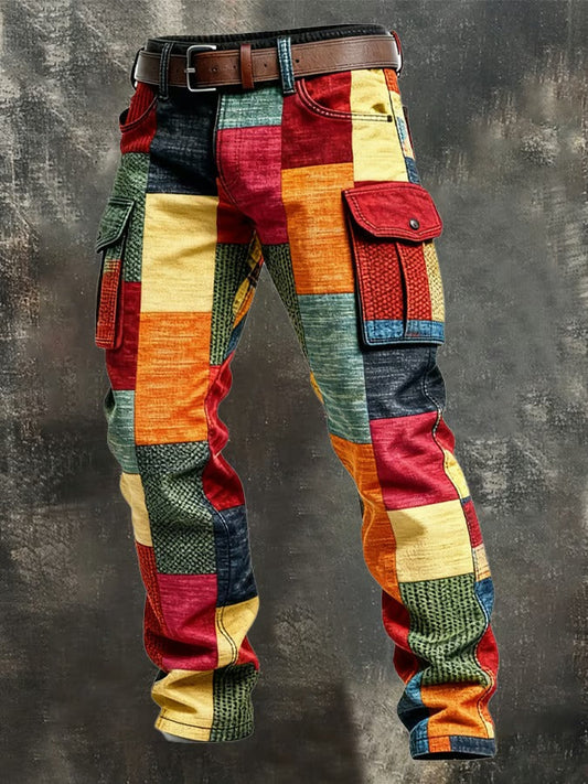 Cargo Pants Men's Patchwork