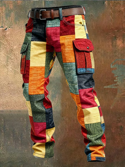 Cargo Pants Men's Patchwork
