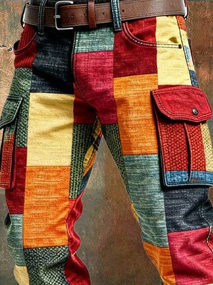 Cargo Pants Men's Patchwork