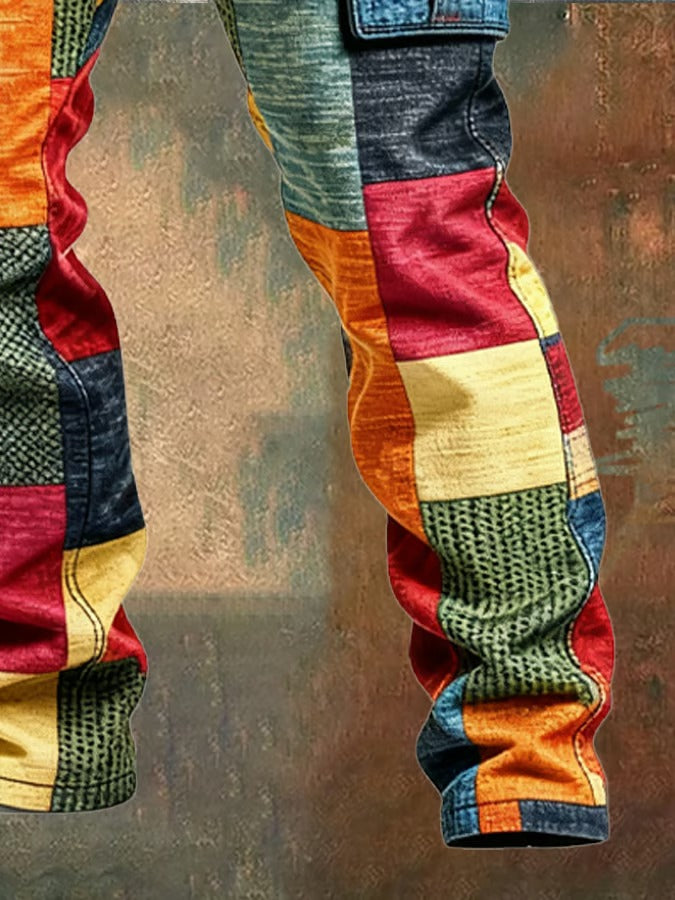 Cargo Pants Men's Patchwork