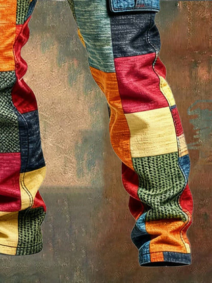 Cargo Pants Men's Patchwork