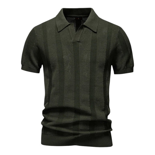 SANTE | Textured Panel Polo Shirt