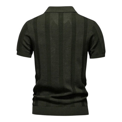 SANTE | Textured Panel Polo Shirt